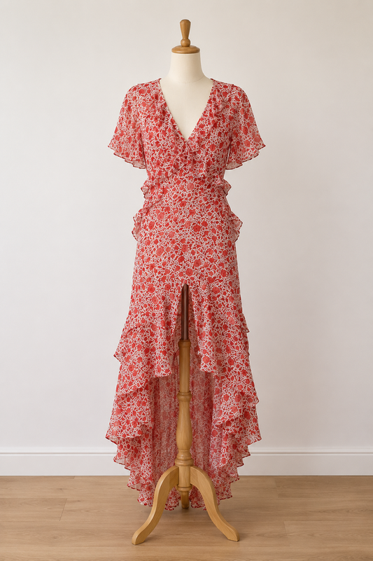 MISA Los Angeles Katarina Floral High-Low Maxi Dress