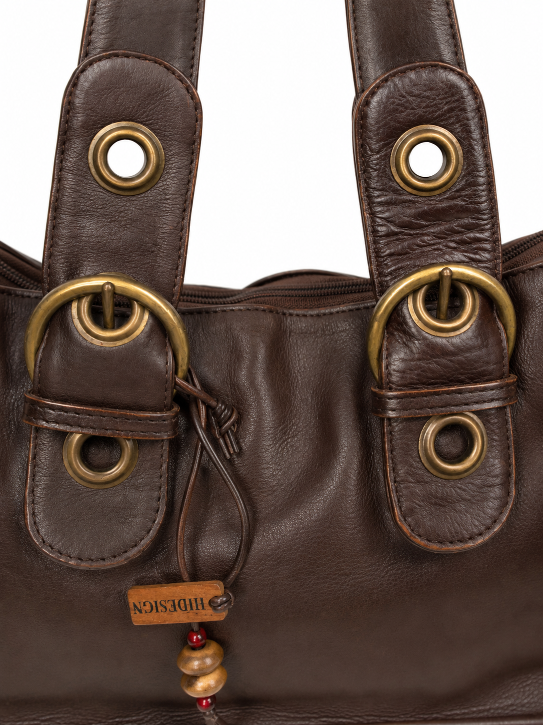 Vintage Hidesign Dark Brown Leather Shoulder Bag