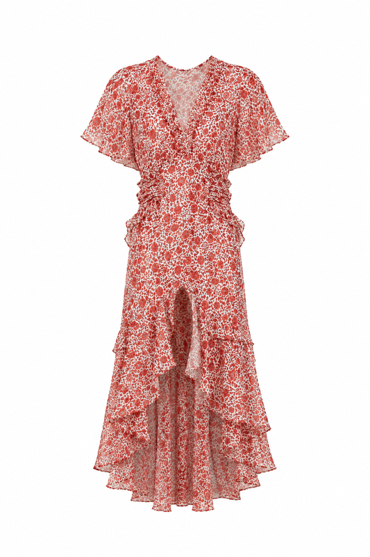 MISA Los Angeles Katarina Floral High-Low Maxi Dress