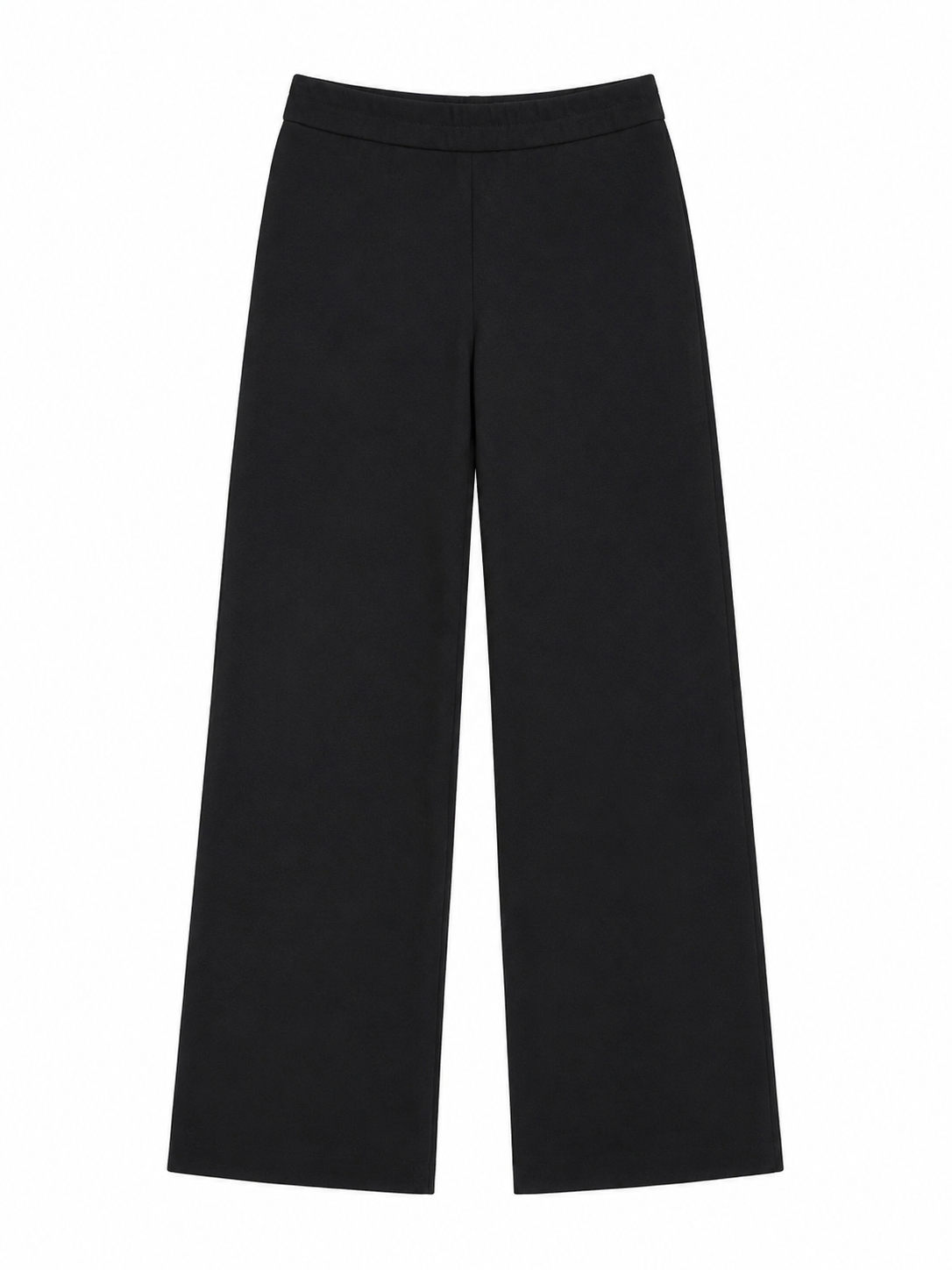 Max Mara Black Virgin Wool Wide Leg Trousers