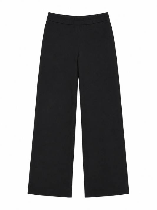 Max Mara Black Virgin Wool Wide Leg Trousers